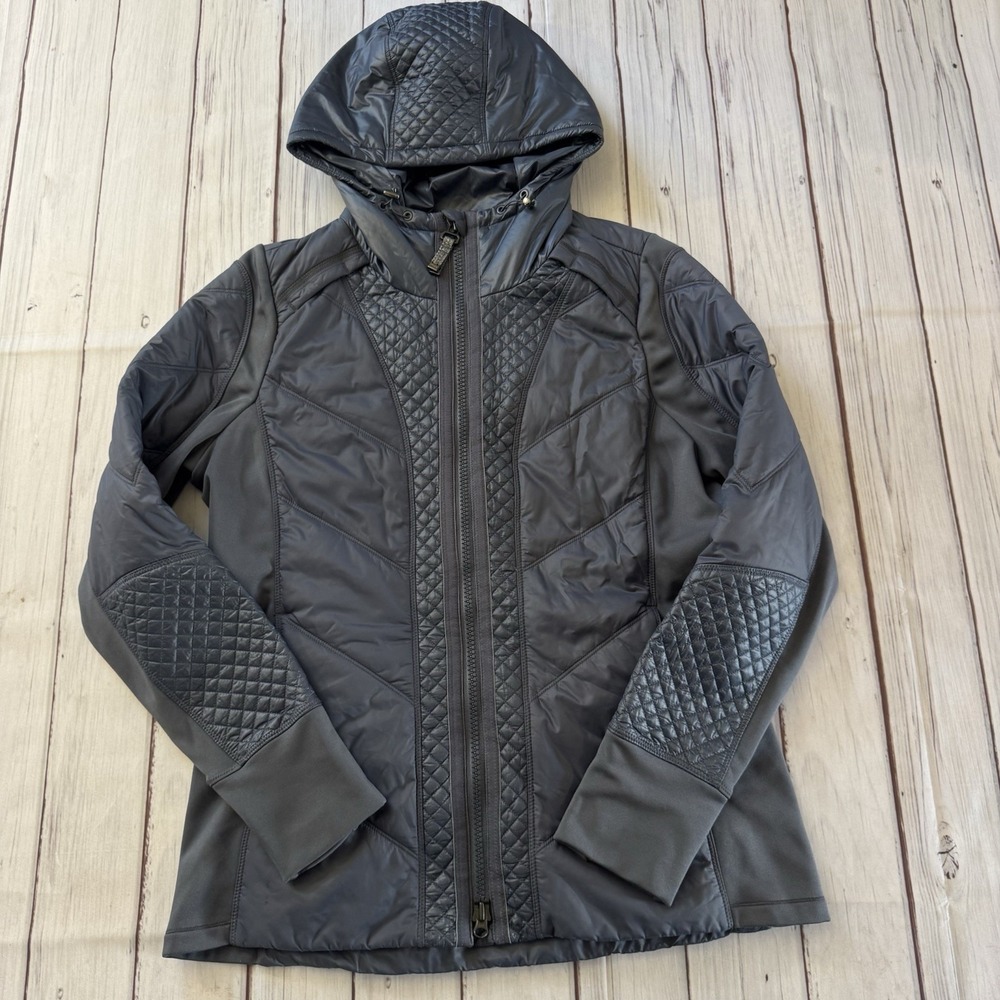 ATHLETA Rock Ridge Primaloft Jacket Large Astronomy Grey Blue‎ Hiking CYA Coat